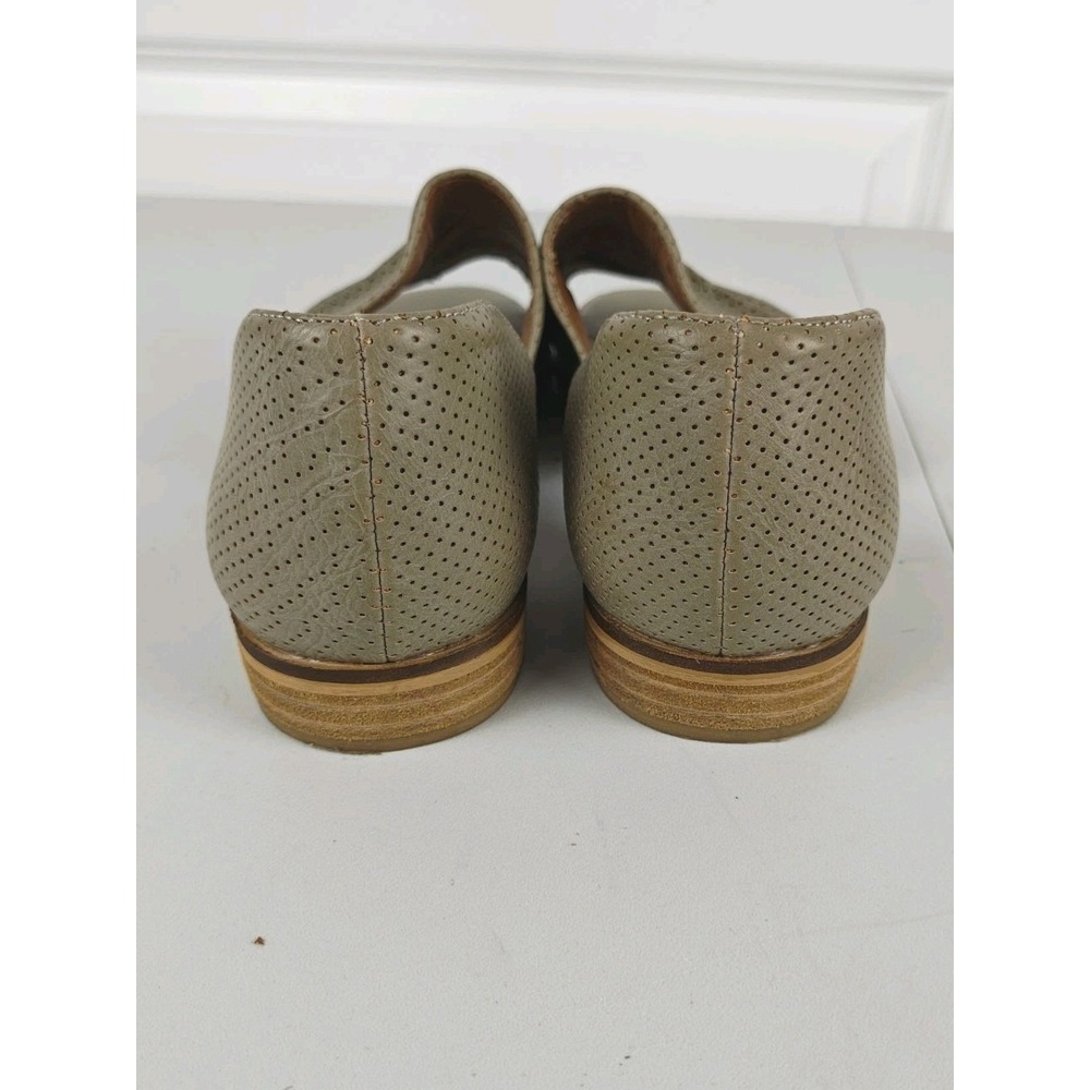 Mi.iM Women's Size 10 Leather Perforated D'Orsay Sandals Taupe Open Toe Low Heel - Picture 5 of 9